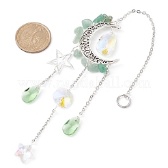 Подвесные украшения из сплава луны и звезд HJEW-TA00096-02