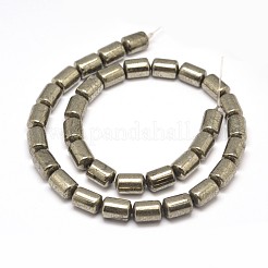 Колонка природный пирит бисер пряди G-I126-24-12x8mm