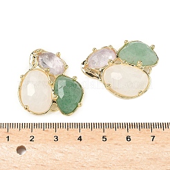 Соединительные элементы из натурального аметиста/зеленого авантюрина/кварцевого кристалла&nbsp;G-E526-28M