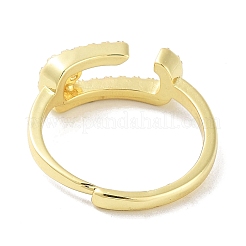 Реечное покрытие латунь микро паве кубический цирконий регулируемые кольца RJEW-D025-13G