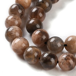 Натуральный черный солнечный камень бисер прядь G-U009-A01-03