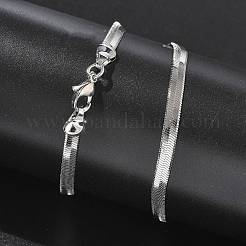 4 мм стойка покрытие латунь плоская змейка цепи ожерелья для женщин мужчин MAK-L044-14P