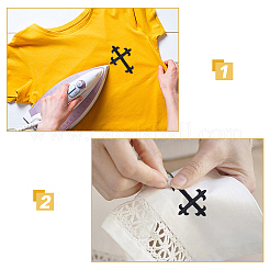 Крестик флери полиэстер вышивка утюгом на аппликации патч&nbsp;PATC-WH0005-44A