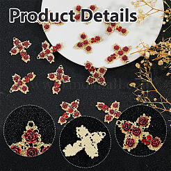 12 шт. подвески из сплава светлого золота со стразами&nbsp;RELI-DC0001-01