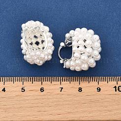 Серьги-кольца из пластика abc с имитацией жемчуга в форме корзины EJEW-S270-08S