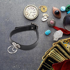 1 шт. ожерелье-чокер из коровьей кожи в стиле панк-рок NJEW-CL0001-02