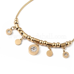 Браслет с римскими цифрами и кристаллами со стразами BJEW-G669-04G