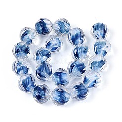 Фактурные внутренние бусины-лэмпворк ручной работы с цветком&nbsp;LAMP-T024-07B