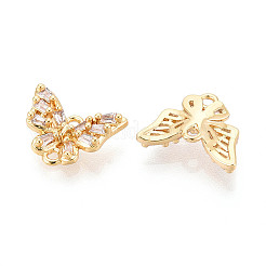 Латунные подвески-звенья/соединители с прозрачными кубическими циркониями KK-T077-69G