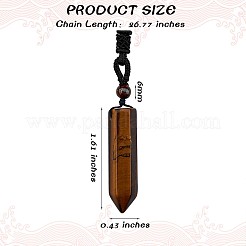 Ожерелье с подвеской в виде пули из натурального тигрового кварца&nbsp;JN1043A