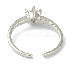 Регулируемые латунные кольца микро манжеты из прозрачного циркония&nbsp;RJEW-L100-010