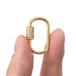 Латунь микропаве кубический цирконий винт карабин подвески с замком ZIRC-F105-03G