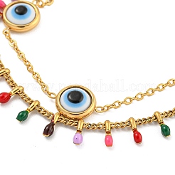 Браслеты на ногу из нержавеющей стали 304 boho с эмалью AJEW-P125-01E-G