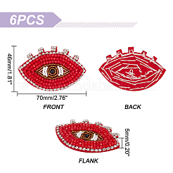 Аппликации в форме злого глаза&nbsp;LS-DIY-WH0401-29