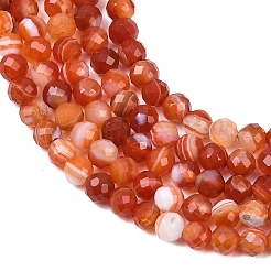 Нити бусин из натурального красного полосатого агата&nbsp;G-B175-D22-4mm
