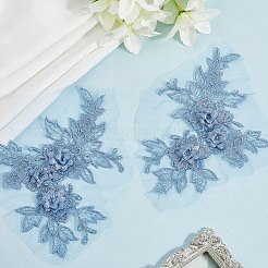 Вышивка в форме цветка из полиэстера&nbsp;DIY-WH20032-60B