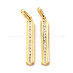 Латунные микропаве прозрачные подвески с фианитом&nbsp;ZIRC-P086-18G