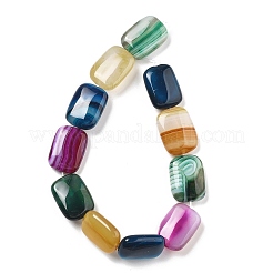 Натуральные полосатые агатовые бусы G-K392-B10-13x18mm