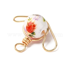 Подвески из фарфора и керамики с цветочным принтом ручной работы PALLOY-JF04480