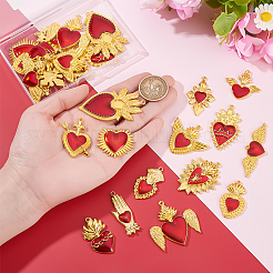 28 шт. 14 стиля наборы для самостоятельного изготовления бижутерии в форме сердца FIND-ME0001-88