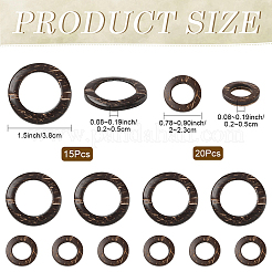 35 шт. деревянная фурнитура для ювелирных изделий из кокоса соединительные кольца&nbsp;COCO-YW0001-01