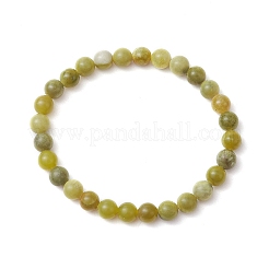 Браслеты из натурального китайского нефрита с круглыми бусинами для женщин и мужчин&nbsp;BJEW-TA00599