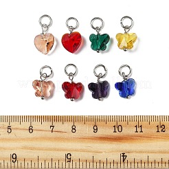 16 шт. 8-х цветные граненые прозрачные стеклянные подвески&nbsp;GLAA-FP0001-14