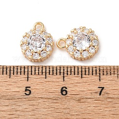 Латунные микропаве прозрачные подвески с фианитом&nbsp;KK-Z142-02G
