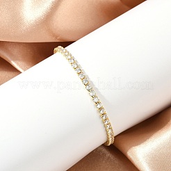 Теннисный браслет из прозрачного кубического циркония BJEW-A132-02G