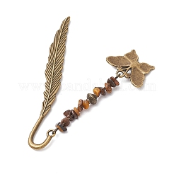 10 шт. бусины из натурального смешанного драгоценного камня и закладка из сплава AJEW-JK00349