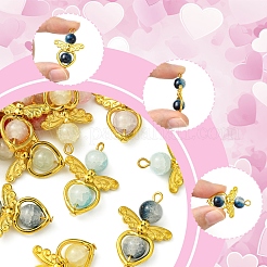 40 шт. подвески из двухцветного золотистого сплава из стекла PALLOY-FS00025