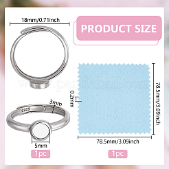 1 шт. 925 регулируемых кольца из стерлингового серебра STER-BC0002-66P-02