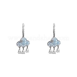 Серьги-кольца из сплава и кубического циркония&nbsp;FS-WG3B252-01