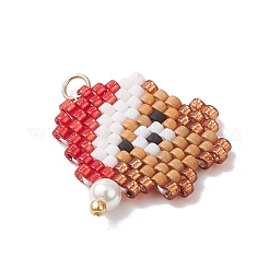 Подвески из стеклянного бисера на рождественскую тематику PALLOY-MZ00868-05