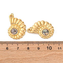 Подвески из натуральной ракушки пауа из нержавеющей стали 304&nbsp;STAS-U061-15G-A