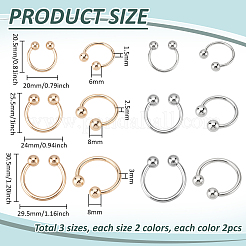 12 шт. 6-х видов застежек-зажимов из сплава в форме буквы С для шляпы&nbsp;FIND-PH0028-76