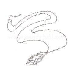 Не тускнеет 3 шт. 3 стиля 304 нержавеющая сталь кабель цепь макраме мешочек пустой держатель камня изготовление ожерелья NJEW-JN04971