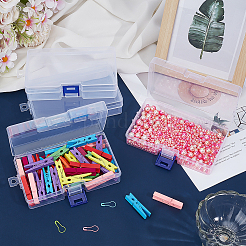 1 сетчатый прозрачный полипропиленовый пластиковый контейнер для шариков с откидными крышками&nbsp;CON-WH0112-021A