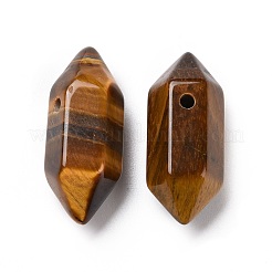 Двойные заостренные подвески с натуральным тигровым глазом&nbsp;G-C007-02A-20