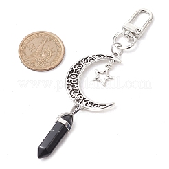 Подвески из натурального белого нефрита и обсидиана&nbsp;HJEW-TA00166