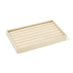 Прямоугольные бархатные лотки для хранения обручальных колец с 6 слотом AJEW-WH0471-129B-01