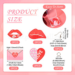 Набор для самостоятельного изготовления акриловых сережек-подвесок в форме сердца ко Дню святого Валентина&nbsp;DIY-TA0009-29