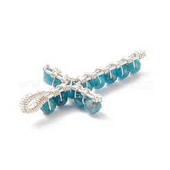 Подвески из круглых бусин из натурального апатита PALLOY-TA00002-04