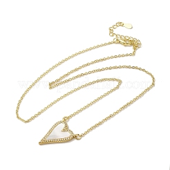 Ожерелья с подвесками из латуни с прозрачным кубическим цирконием&nbsp;NJEW-B082-05A-G