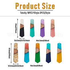 18шт 9 стиля подвески из смолы и орехового дерева RESI-BT0001-25