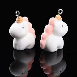 Подвески из флокированной смолы анима с платиновой железной петлей&nbsp;FIND-S001-13A