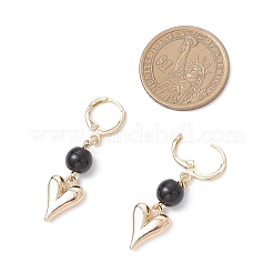 Серьги-кольца с кисточками в форме сердца из сплава&nbsp;EJEW-JE06659