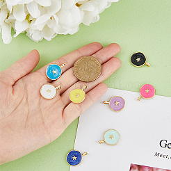 8шт 8 цвета латунные подвески с эмалью&nbsp;KK-HY0003-19