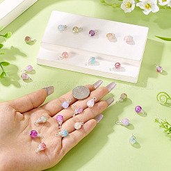 80 шт. 8-х цветные подвески из стекла с эффектом кракле&nbsp;PALLOY-TAC0186