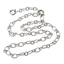 Ожерелье из витых овальных звеньев из нержавеющей стали 201 толщиной 7 мм.&nbsp;NJEW-K302-01P